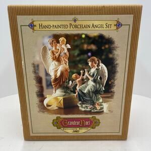 Vintage Grandeur Noel Porcelain Angel Set Christmas Collectors Edition 2002